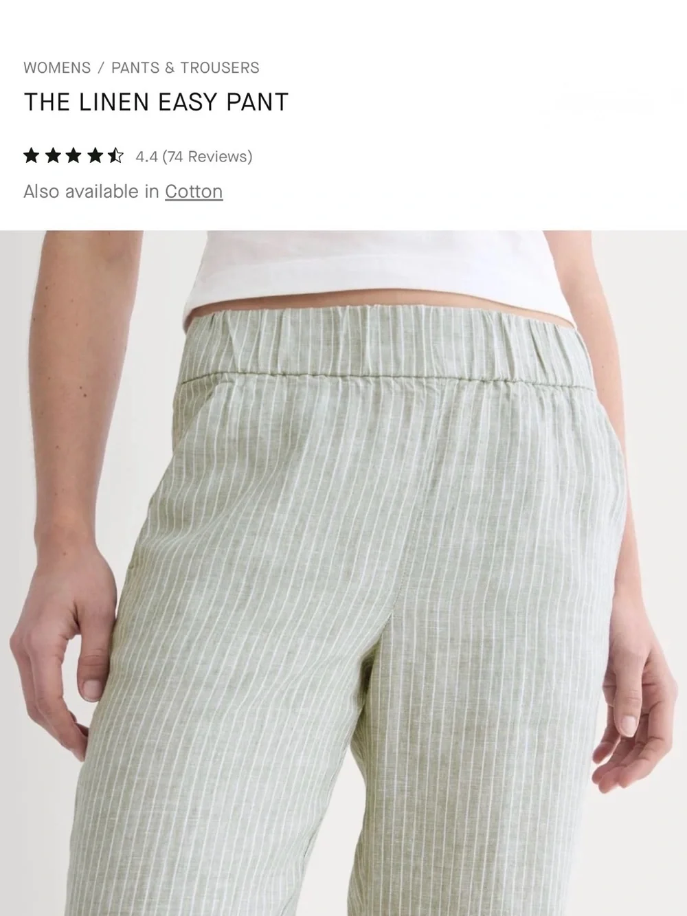 EVERLANE- WOMEN’S EASY 100% LINEN PANTS-XXL